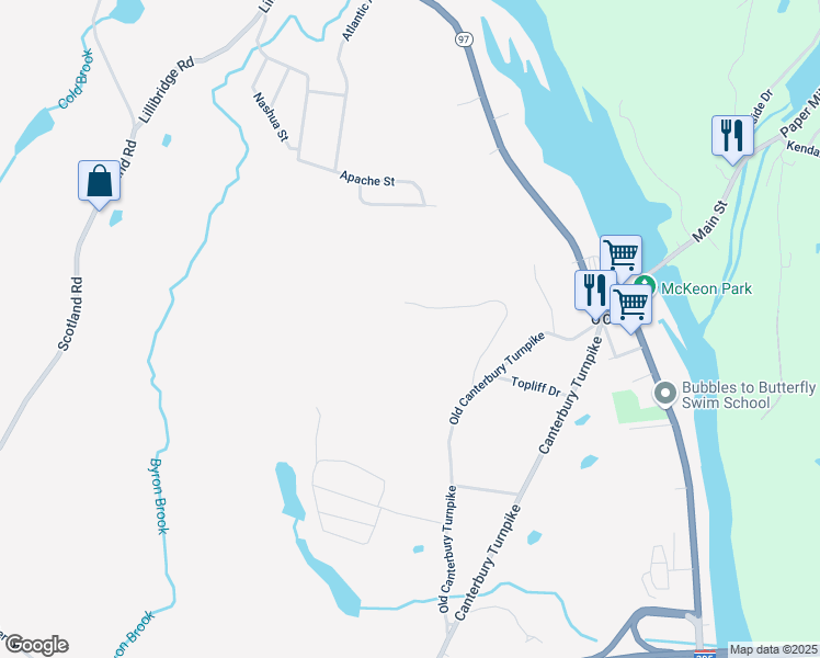 map of restaurants, bars, coffee shops, grocery stores, and more near 318 Old Canterbury Turnpike in Norwich