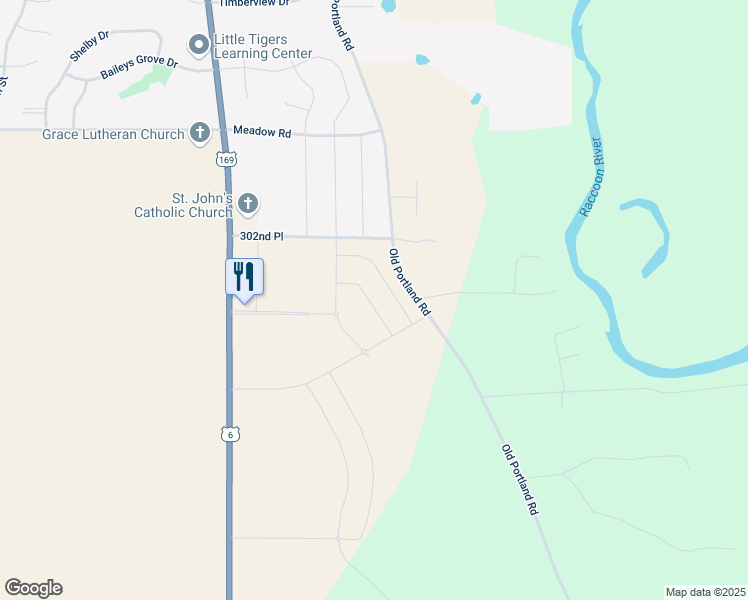 map of restaurants, bars, coffee shops, grocery stores, and more near 2100 Ammann Drive in Adel