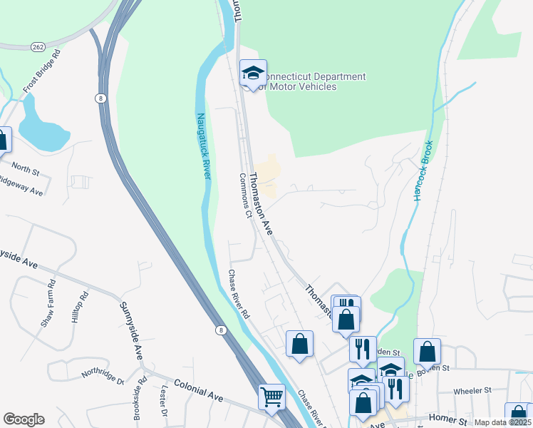 map of restaurants, bars, coffee shops, grocery stores, and more near 24 Fort Hill Avenue in Waterbury