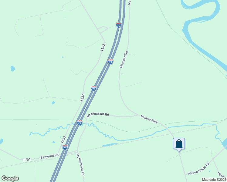 map of restaurants, bars, coffee shops, grocery stores, and more near 9365 Mercer Pike in Meadville