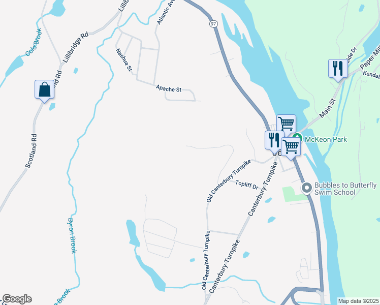 map of restaurants, bars, coffee shops, grocery stores, and more near 318 Old Canterbury Turnpike in Norwich