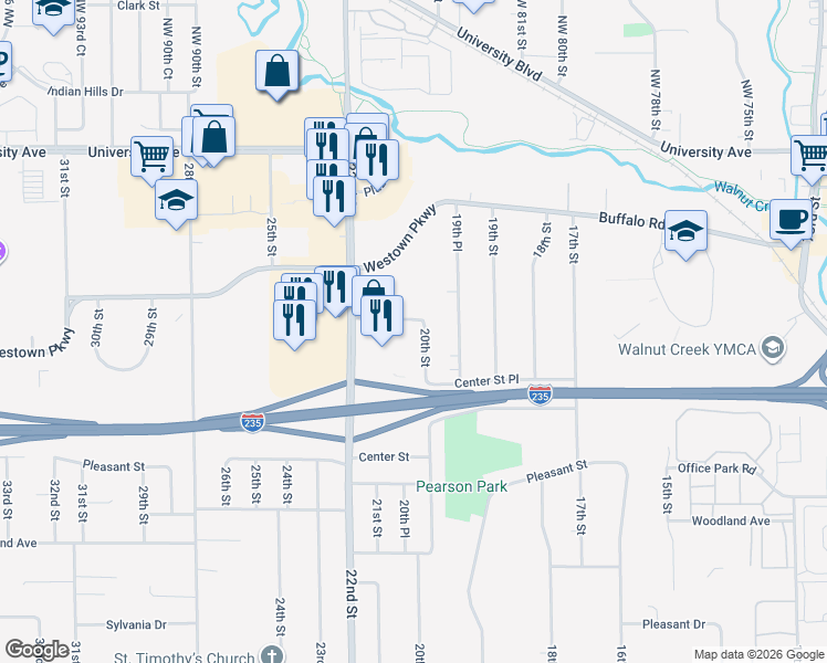 map of restaurants, bars, coffee shops, grocery stores, and more near 1440 Kingman Avenue in West Des Moines