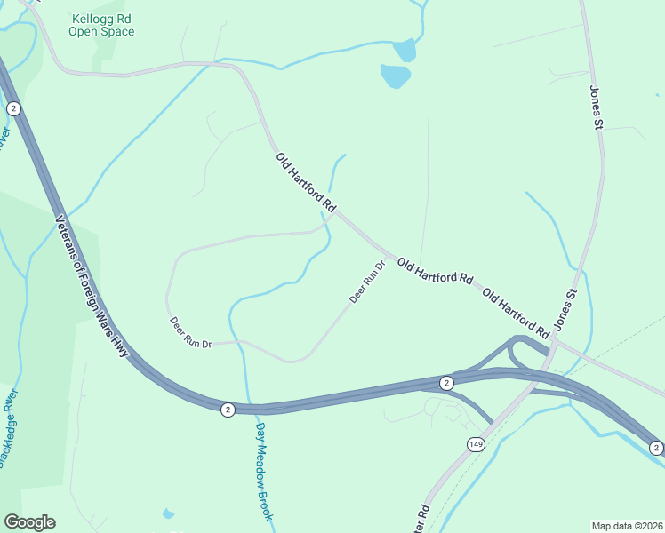 map of restaurants, bars, coffee shops, grocery stores, and more near 22 Deer Run Drive in Colchester