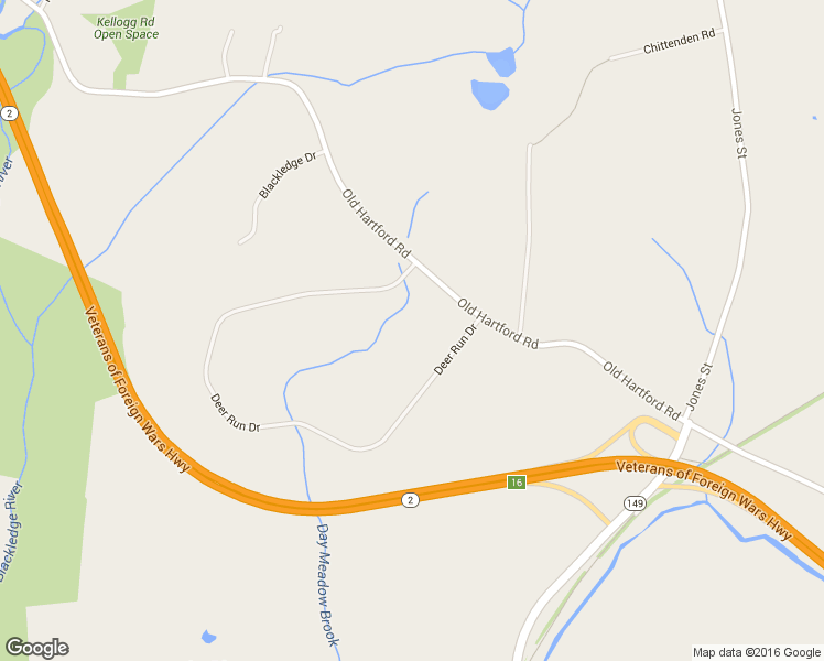 map of restaurants, bars, coffee shops, grocery stores, and more near 22 Deer Run Drive in Colchester