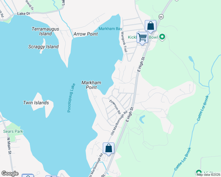 map of restaurants, bars, coffee shops, grocery stores, and more near 19 Hawthorne Road in East Hampton