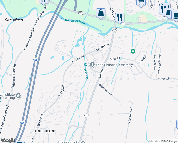 map of restaurants, bars, coffee shops, grocery stores, and more near 8102 Town Brooke in Middletown
