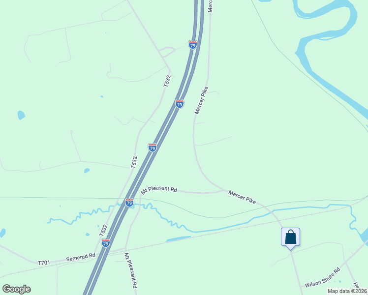 map of restaurants, bars, coffee shops, grocery stores, and more near 9365 Mercer Pike in Meadville