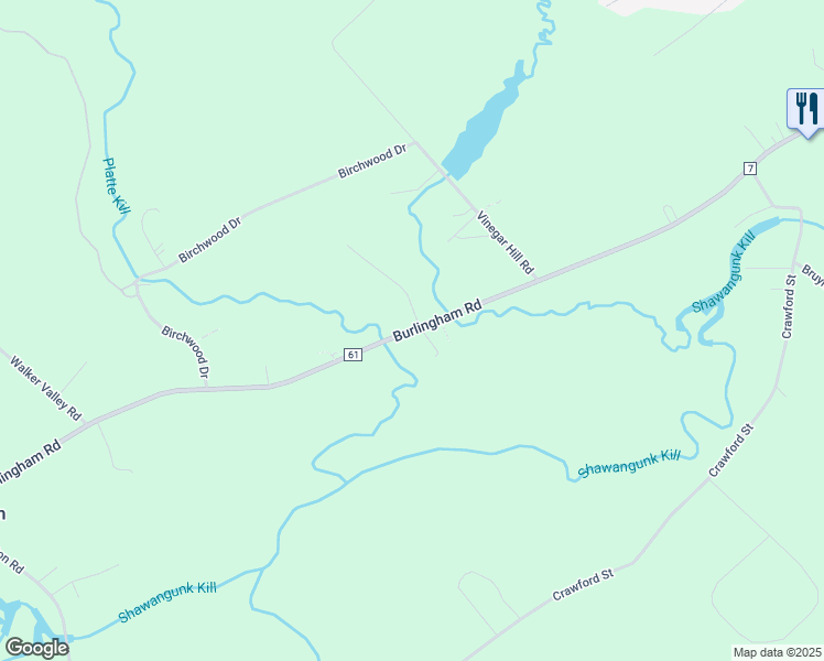 map of restaurants, bars, coffee shops, grocery stores, and more near 804 Burlingham Road in Pine Bush