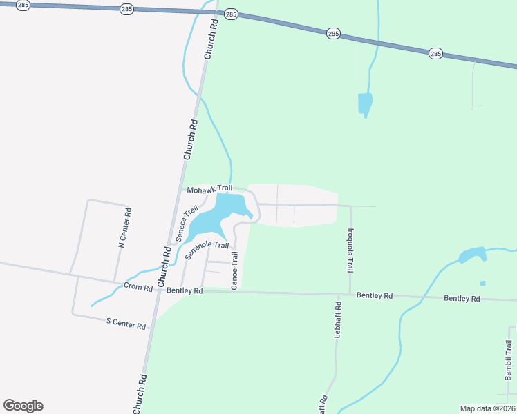 map of restaurants, bars, coffee shops, grocery stores, and more near 142 Seminole Trail in Linesville