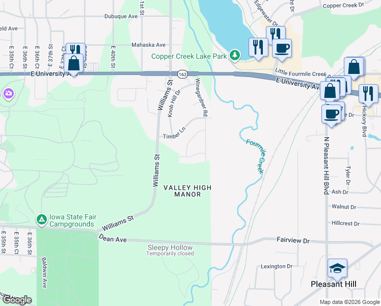 map of restaurants, bars, coffee shops, grocery stores, and more near 4207 Enden Lane in Des Moines