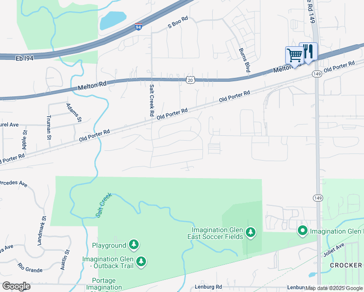map of restaurants, bars, coffee shops, grocery stores, and more near 333 Beige Avenue in Portage