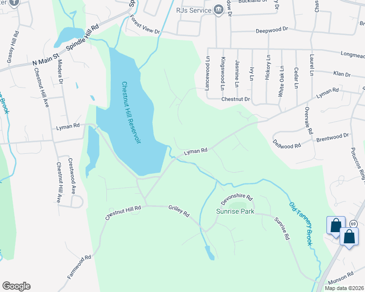 map of restaurants, bars, coffee shops, grocery stores, and more near 238 Lyman Road in Wolcott