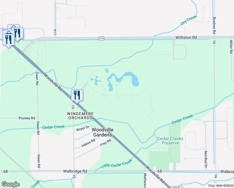 map of restaurants, bars, coffee shops, grocery stores, and more near 3721 Laketon Terrace in Northwood