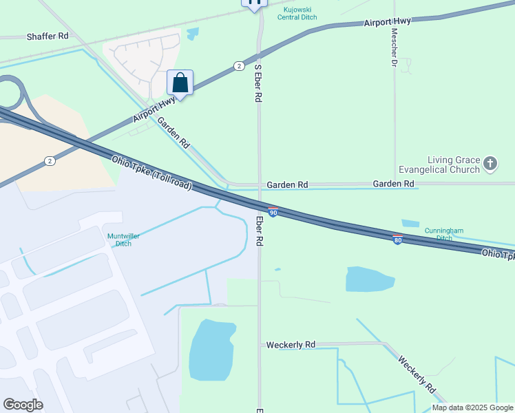 map of restaurants, bars, coffee shops, grocery stores, and more near 2660 Eber Road in Swanton