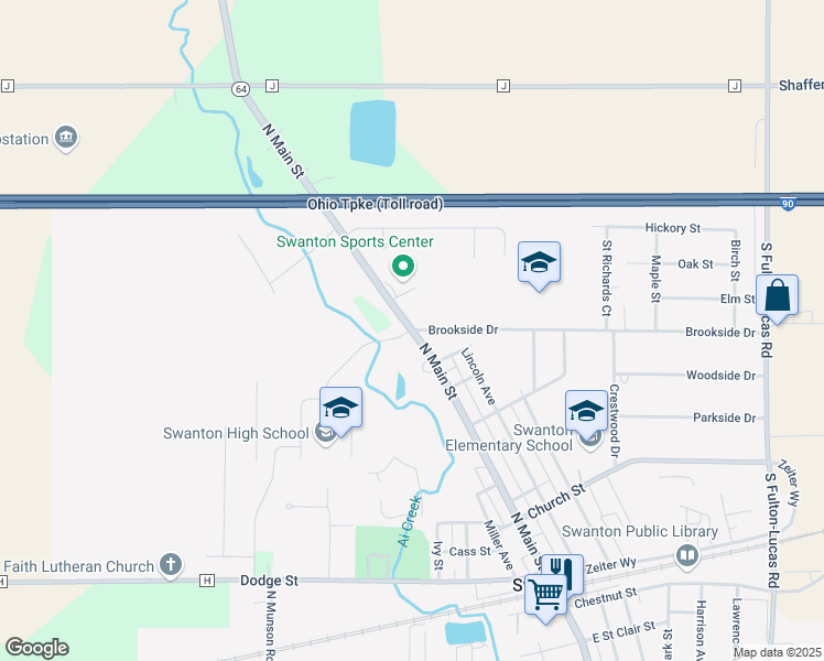 map of restaurants, bars, coffee shops, grocery stores, and more near 601 North Main Street in Swanton