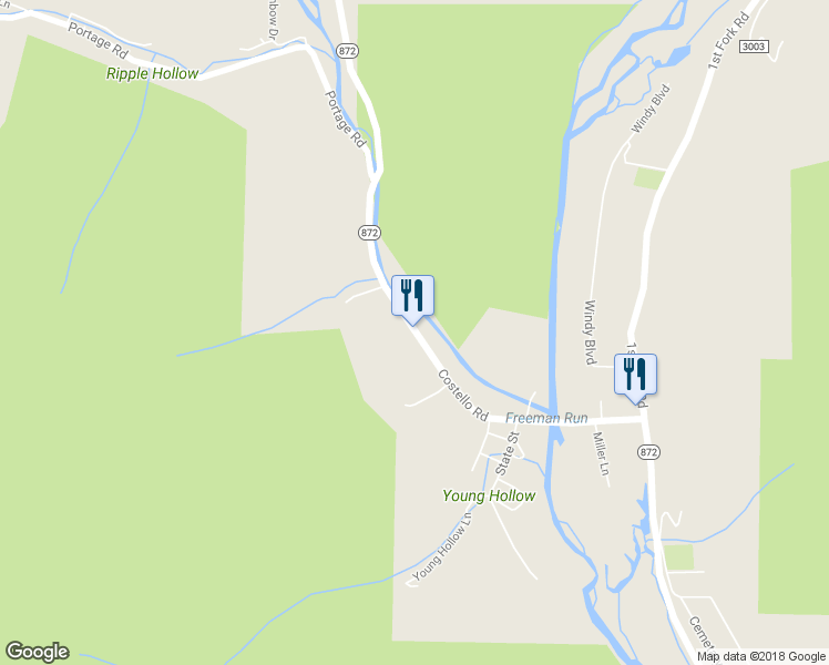 map of restaurants, bars, coffee shops, grocery stores, and more near Costello Road in Austin
