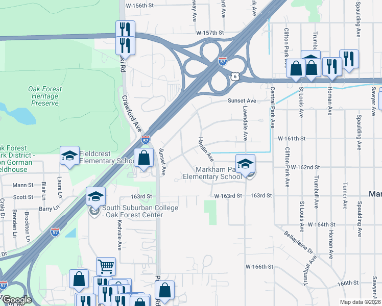 map of restaurants, bars, coffee shops, grocery stores, and more near 3829 Blackstone Avenue in Markham