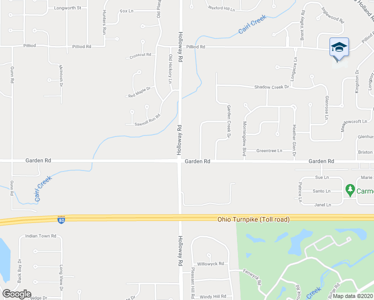 map of restaurants, bars, coffee shops, grocery stores, and more near 2457 Holloway Road in Holland