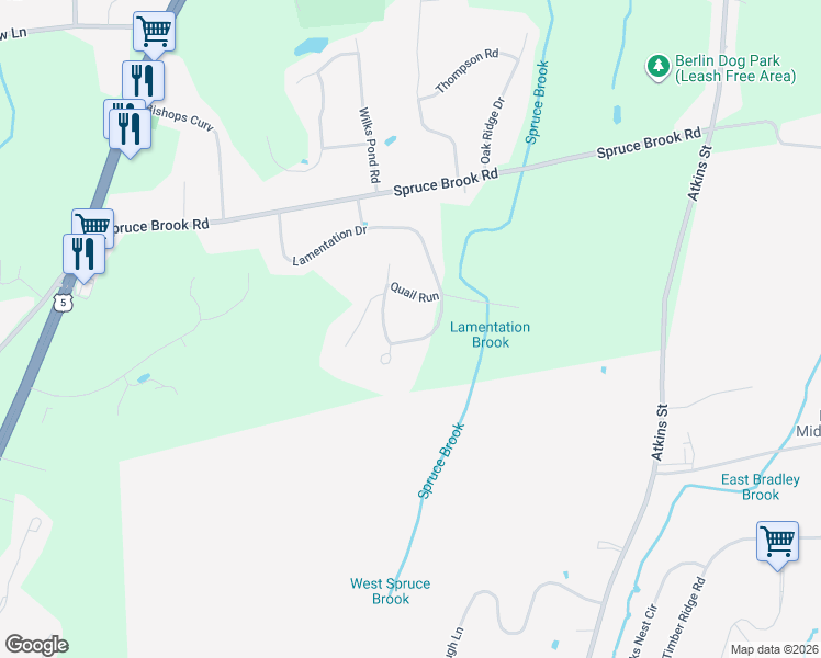 map of restaurants, bars, coffee shops, grocery stores, and more near 312 Lamentation Drive in Berlin
