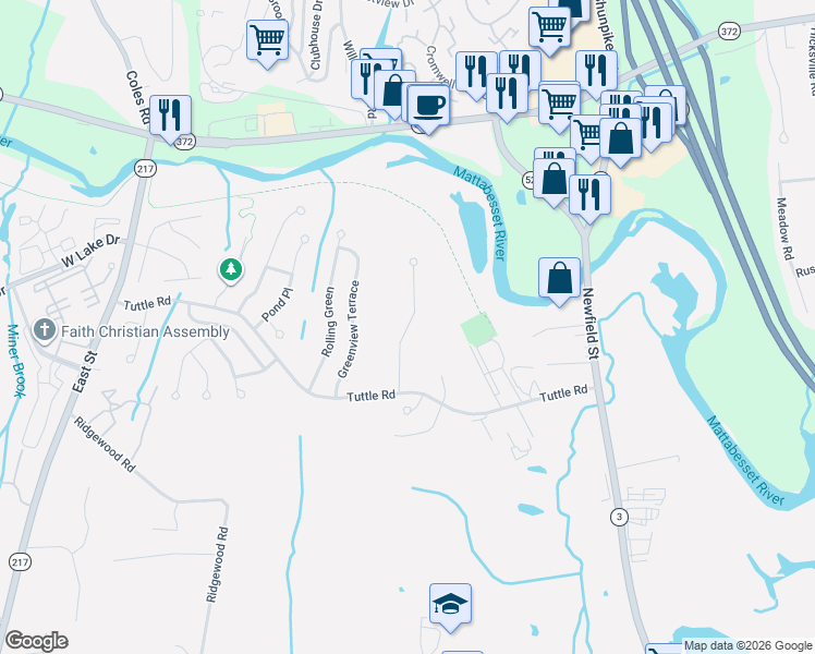 map of restaurants, bars, coffee shops, grocery stores, and more near Eagle Hollow Drive in Middletown