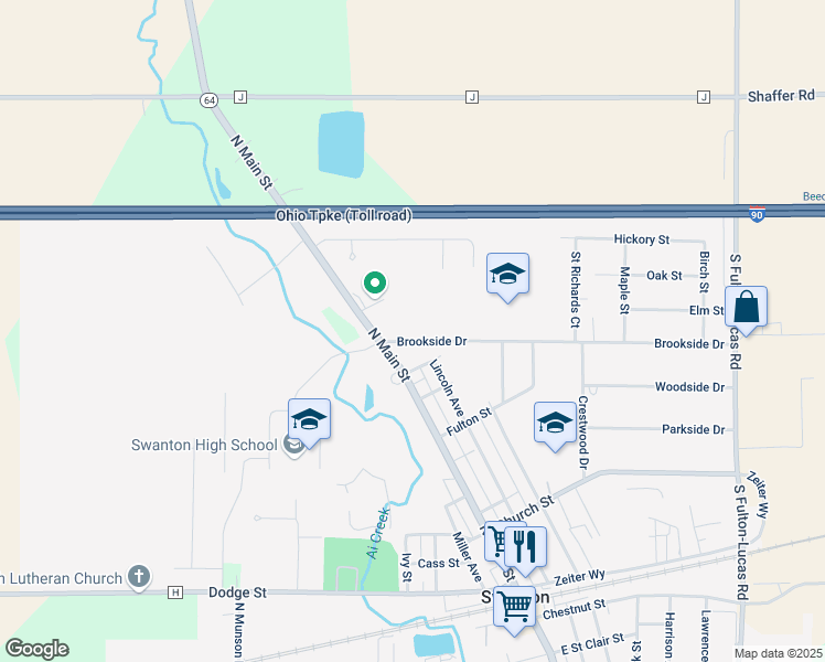 map of restaurants, bars, coffee shops, grocery stores, and more near 109 Brookside Dr in Swanton