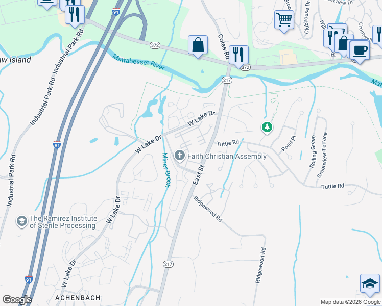 map of restaurants, bars, coffee shops, grocery stores, and more near 135 Burgundy Hill Lane in Middletown