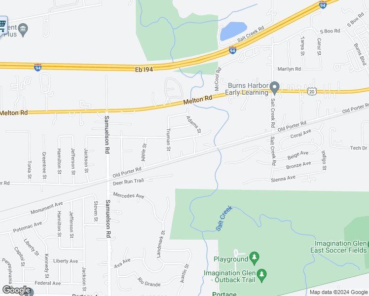 map of restaurants, bars, coffee shops, grocery stores, and more near 6914 Old Porter Court in Portage