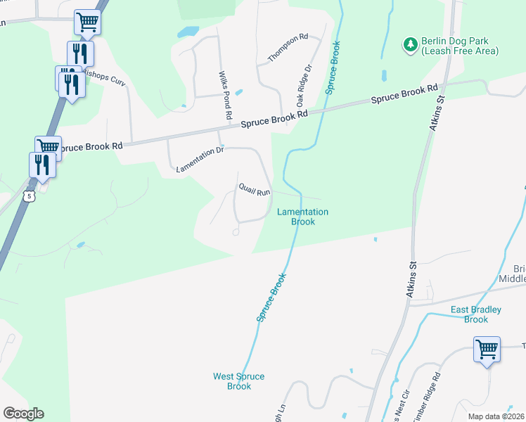 map of restaurants, bars, coffee shops, grocery stores, and more near 312 Lamentation Drive in Berlin