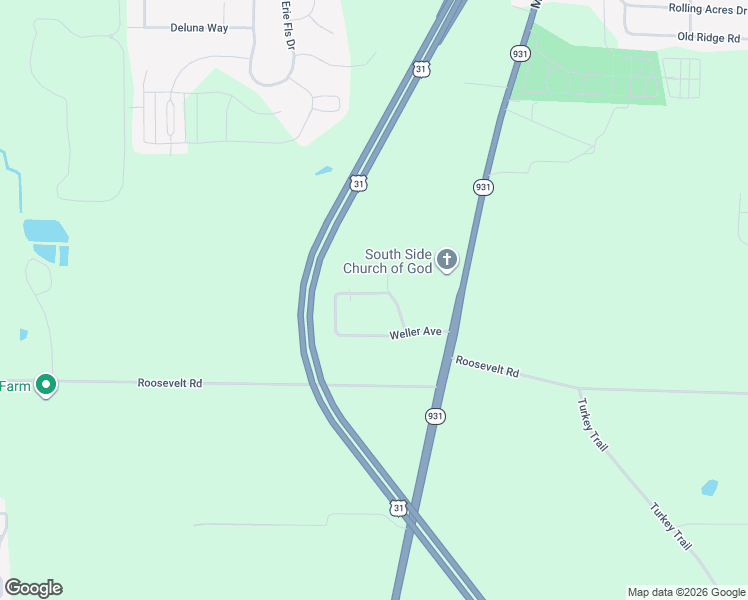 map of restaurants, bars, coffee shops, grocery stores, and more near 20408 Ozone Street in South Bend
