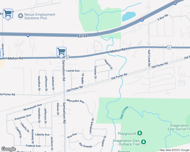 map of restaurants, bars, coffee shops, grocery stores, and more near 1920 Truman Street in Portage