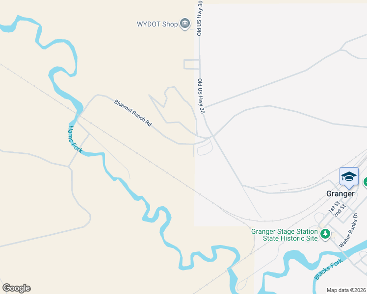 map of restaurants, bars, coffee shops, grocery stores, and more near 13 Bluemel Ranch Road in Granger