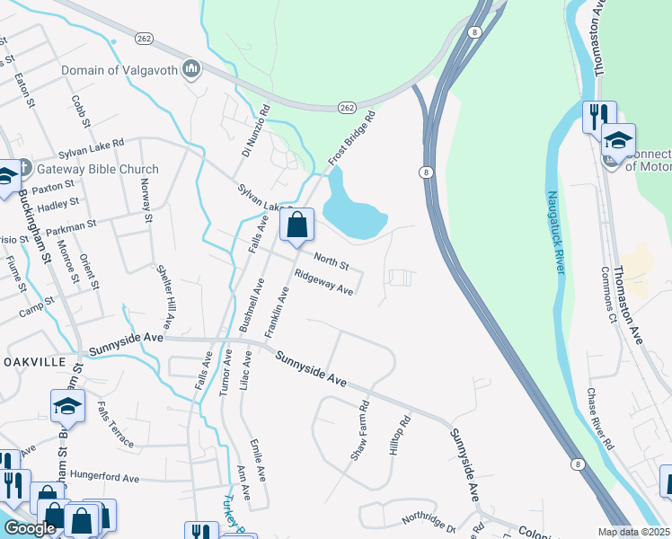 map of restaurants, bars, coffee shops, grocery stores, and more near 49 Ridgeway Avenue in Watertown