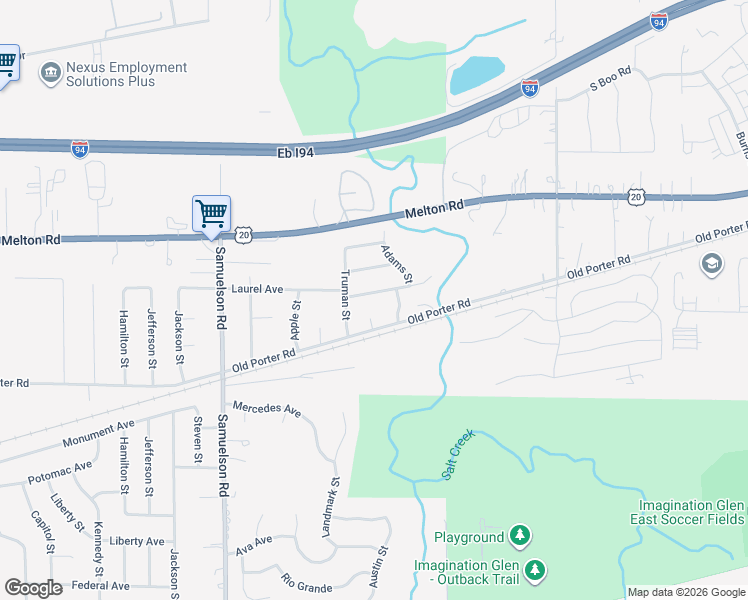 map of restaurants, bars, coffee shops, grocery stores, and more near 6914 Old Porter Court in Portage