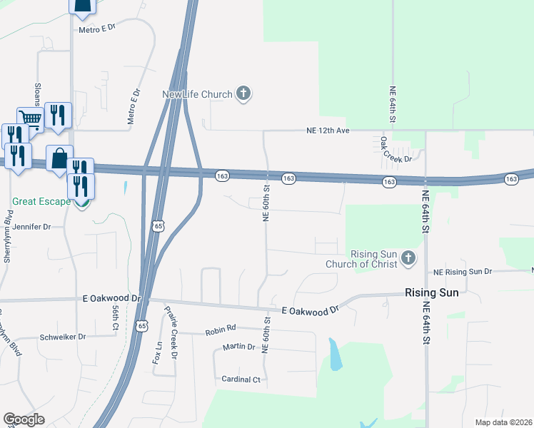 map of restaurants, bars, coffee shops, grocery stores, and more near 5905 Morning Star Court in Pleasant Hill