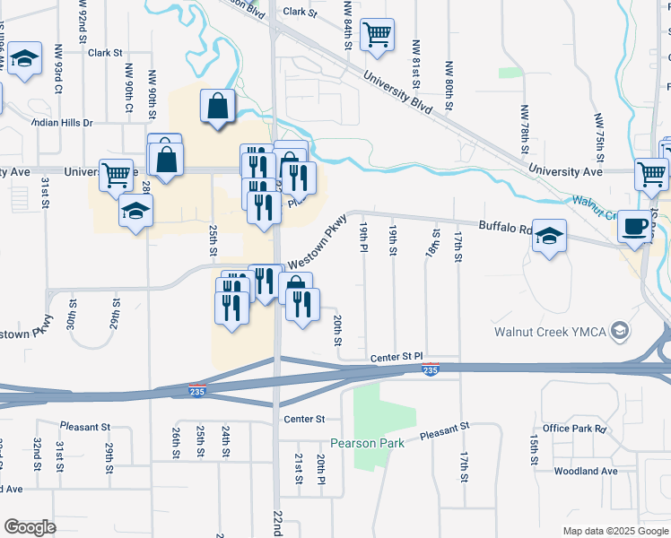 map of restaurants, bars, coffee shops, grocery stores, and more near 2000 Westown Parkway in West Des Moines