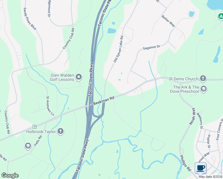map of restaurants, bars, coffee shops, grocery stores, and more near 451 Beekman Road in Hopewell Junction