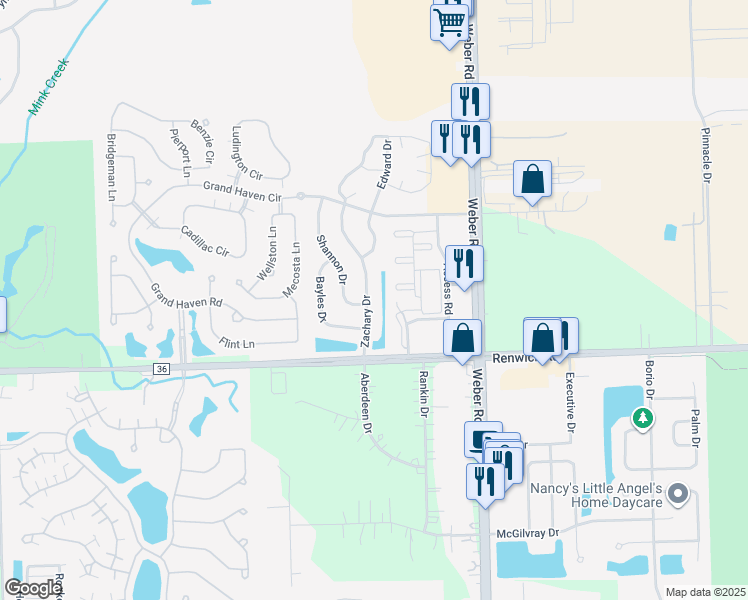 map of restaurants, bars, coffee shops, grocery stores, and more near 737 Zachary Drive in Romeoville
