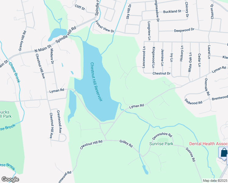 map of restaurants, bars, coffee shops, grocery stores, and more near 480 Lyman Road in Wolcott
