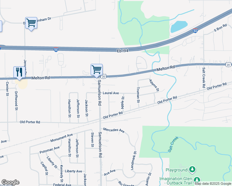 map of restaurants, bars, coffee shops, grocery stores, and more near 1919 Strawberry Street in Portage