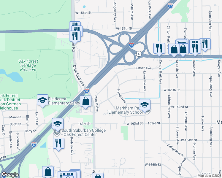 map of restaurants, bars, coffee shops, grocery stores, and more near 3829 Blackstone Avenue in Markham