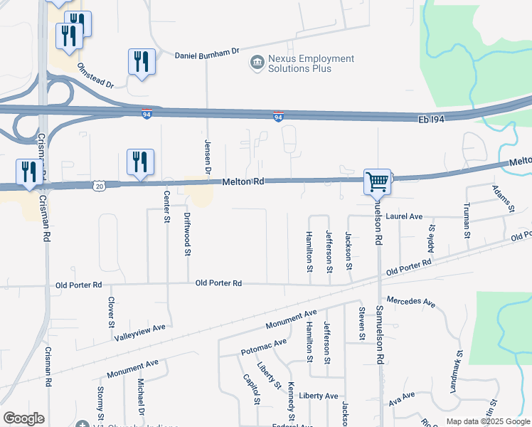 map of restaurants, bars, coffee shops, grocery stores, and more near 1800 Tonia Street in Portage