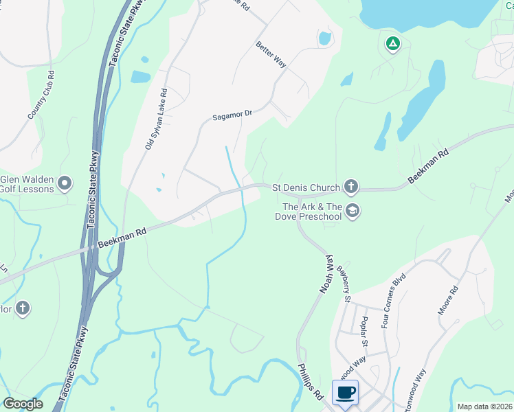 map of restaurants, bars, coffee shops, grocery stores, and more near 542 Beekman Road in Hopewell Junction