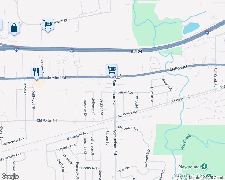 map of restaurants, bars, coffee shops, grocery stores, and more near 1868 Samuelson Road in Portage