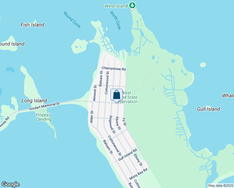 map of restaurants, bars, coffee shops, grocery stores, and more near 39 Bluepoint Road in Fairhaven