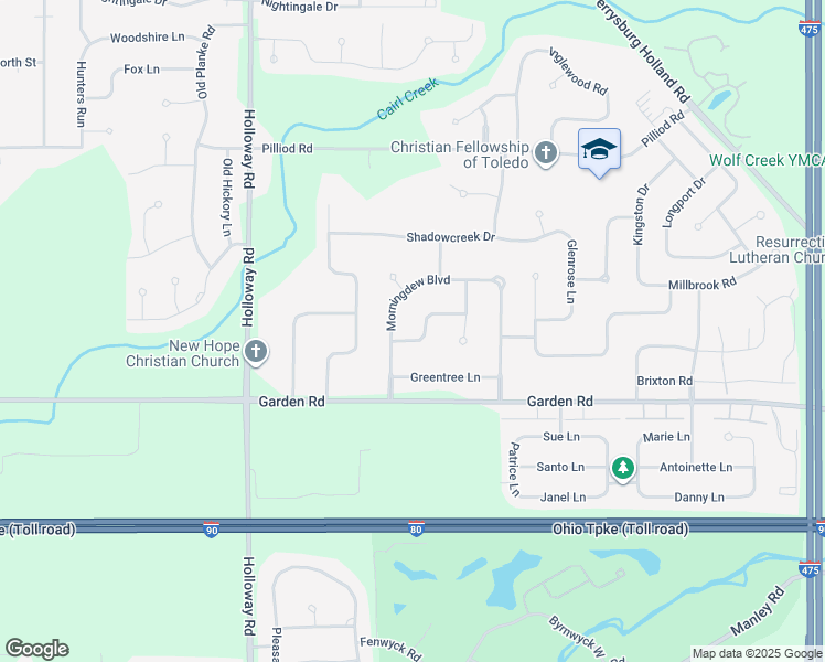 map of restaurants, bars, coffee shops, grocery stores, and more near 6926 Heather Cove Place in Maumee
