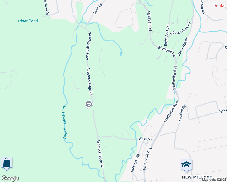 map of restaurants, bars, coffee shops, grocery stores, and more near 37 Bayberry Lane in New Milford