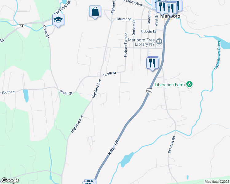 map of restaurants, bars, coffee shops, grocery stores, and more near 13 Dragotta Road in Marlboro