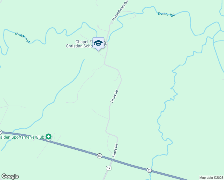 map of restaurants, bars, coffee shops, grocery stores, and more near 123 Fleury Road in Pine Bush