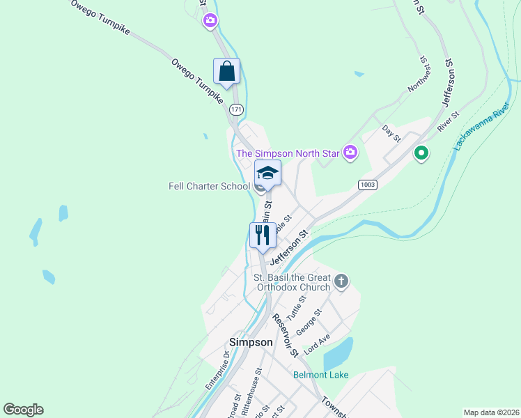 map of restaurants, bars, coffee shops, grocery stores, and more near 775 Main St in Lackawanna