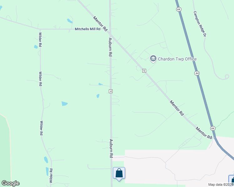 map of restaurants, bars, coffee shops, grocery stores, and more near 10045 Auburn Road in Chardon
